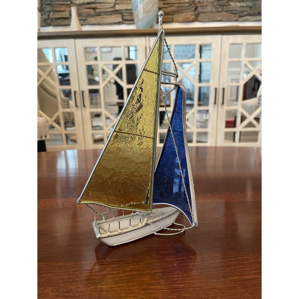 3D Stained Glass Sailboat 8.5"